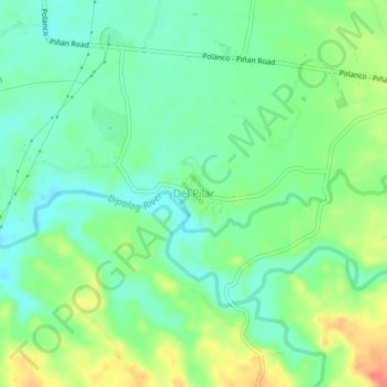 Mappa topografica Del Pilar, altitudine, rilievo