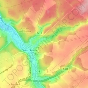Mappa topografica Le Camp Auger, altitudine, rilievo