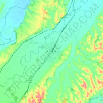 Mappa topografica Pahiatua, altitudine, rilievo