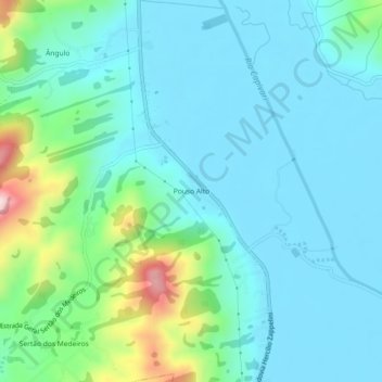 Mappa topografica Pouso Alto, altitudine, rilievo