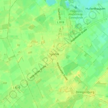 Mappa topografica Spohle, altitudine, rilievo