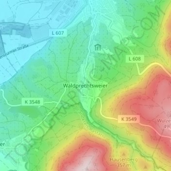 Mappa topografica Waldprechtsweier, altitudine, rilievo