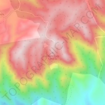 Mappa topografica Dibek Dağı, altitudine, rilievo