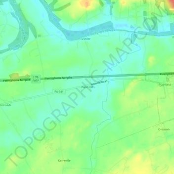 Mappa topografica West Hill, altitudine, rilievo