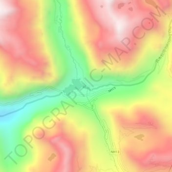 Mappa topografica 坦塘, altitudine, rilievo