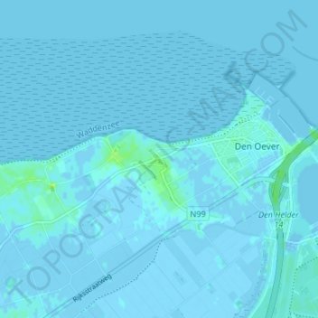 Mappa topografica Oosterland, altitudine, rilievo