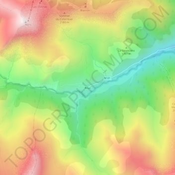 Mappa topografica Roya, altitudine, rilievo