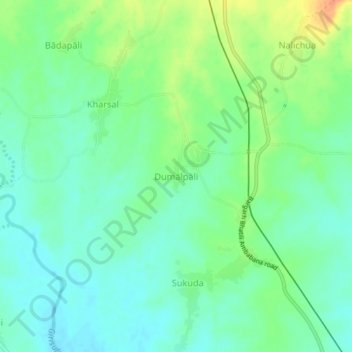 Mappa topografica Dumalpali, altitudine, rilievo