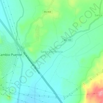 Mappa topografica Santa Clemencia, altitudine, rilievo