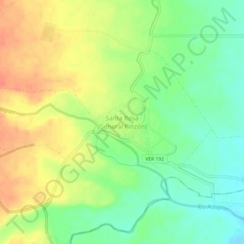 Mappa topografica Santa Rosa (General Pinzón), altitudine, rilievo