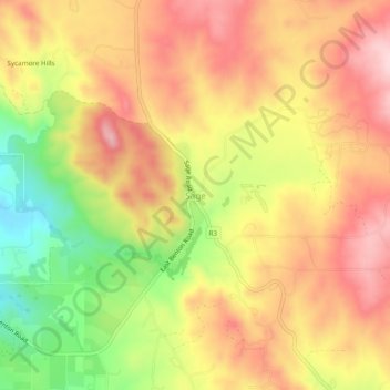 Mappa topografica Sage, altitudine, rilievo