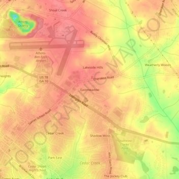 Mappa topografica Eastmeadow, altitudine, rilievo