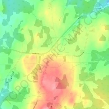 Mappa topografica Barnston, altitudine, rilievo