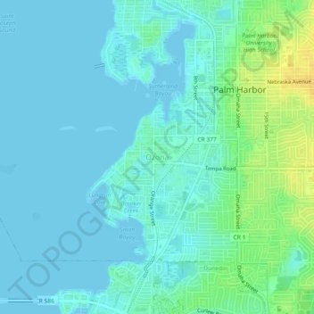 Mappa topografica Ozona, altitudine, rilievo