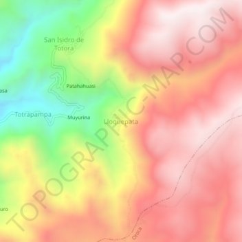 Mappa topografica Lloquepata, altitudine, rilievo