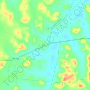 Mappa topografica Leite, altitudine, rilievo