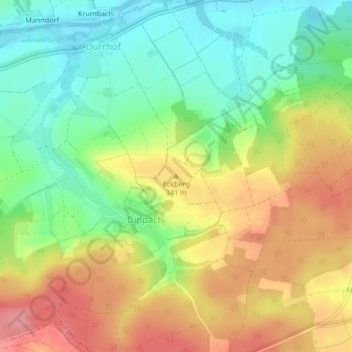 Mappa topografica Eckberg, altitudine, rilievo