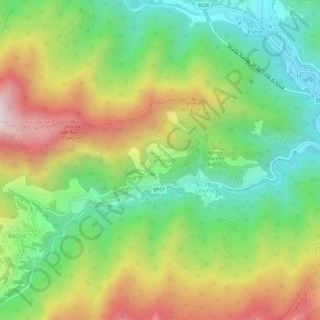 Mappa topografica Cenova, altitudine, rilievo