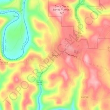 Mappa topografica Distant, altitudine, rilievo