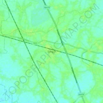 Mappa topografica Singur, altitudine, rilievo