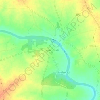 Mappa topografica Nimgaon Tude, altitudine, rilievo