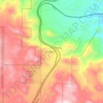 Mappa topografica Boulder Park, altitudine, rilievo