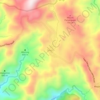 Mappa topografica Gaas, altitudine, rilievo
