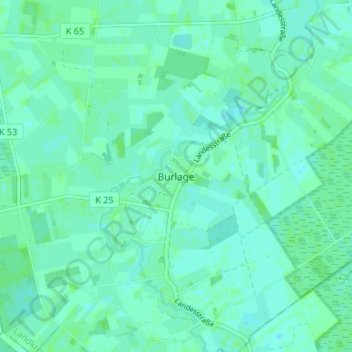 Mappa topografica Burlage, altitudine, rilievo