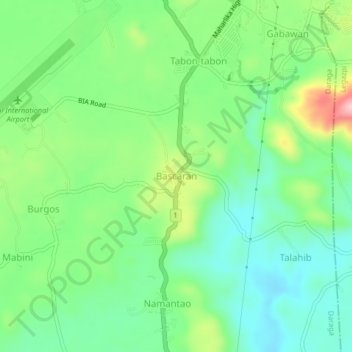 Mappa topografica Bascaran, altitudine, rilievo