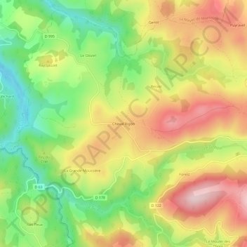 Mappa topografica Cheval Rigon, altitudine, rilievo