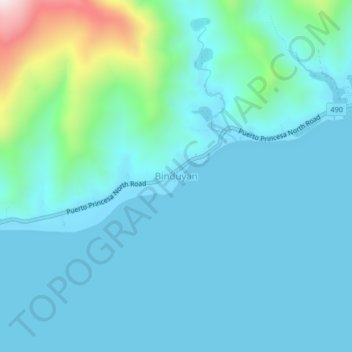 Mappa topografica Binduyan, altitudine, rilievo
