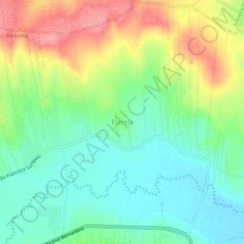 Mappa topografica Estrela, altitudine, rilievo