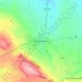 Mappa topografica Badersleben, altitudine, rilievo
