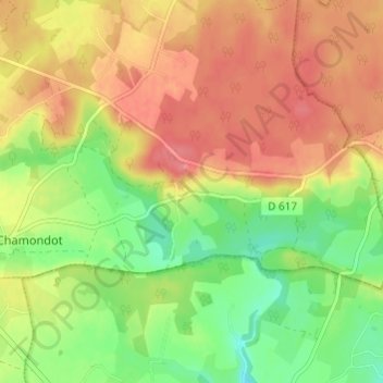 Mappa topografica L'Onglée, altitudine, rilievo