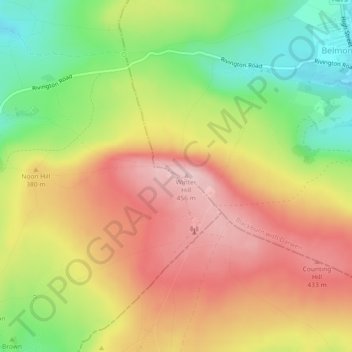 Mappa topografica Electricty Northwest, altitudine, rilievo
