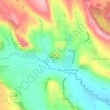 Mappa topografica Parkhouse Hill, altitudine, rilievo