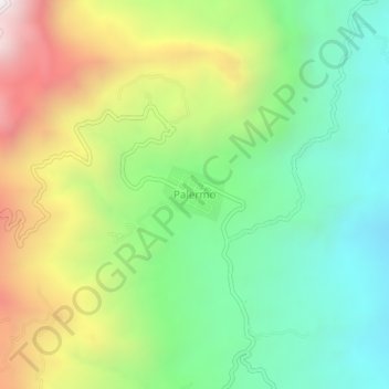 Mappa topografica Palermo, altitudine, rilievo