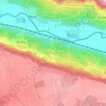 Mappa topografica Montvoisin, altitudine, rilievo