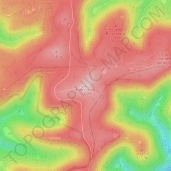 Mappa topografica Hortenkopf, altitudine, rilievo