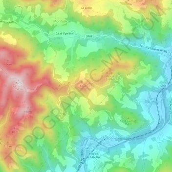 Mappa topografica Malfolle, altitudine, rilievo