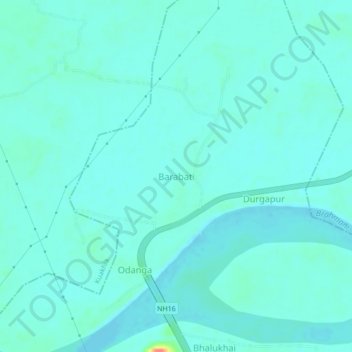 Mappa topografica Barabati, altitudine, rilievo