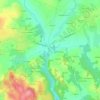 Mappa topografica Pont Ledan, altitudine, rilievo