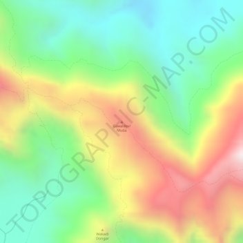 Mappa topografica Gawaldev/Muda, altitudine, rilievo