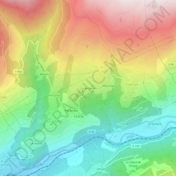 Mappa topografica La Bergerie, altitudine, rilievo