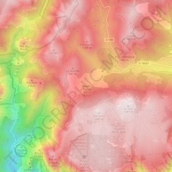 Mappa topografica Douch, altitudine, rilievo