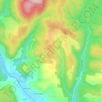 Mappa topografica La Janade, altitudine, rilievo