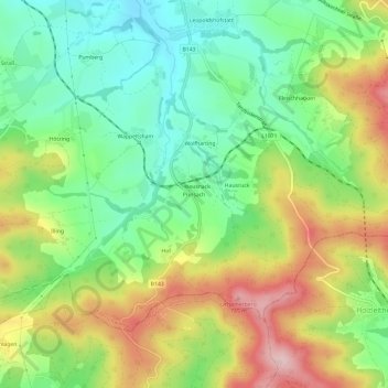 Mappa topografica Prinsach, altitudine, rilievo