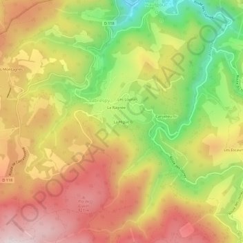 Mappa topografica La Higue, altitudine, rilievo