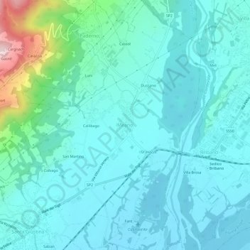 Mappa topografica Meano, altitudine, rilievo