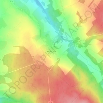 Mappa topografica Les Naudins, altitudine, rilievo